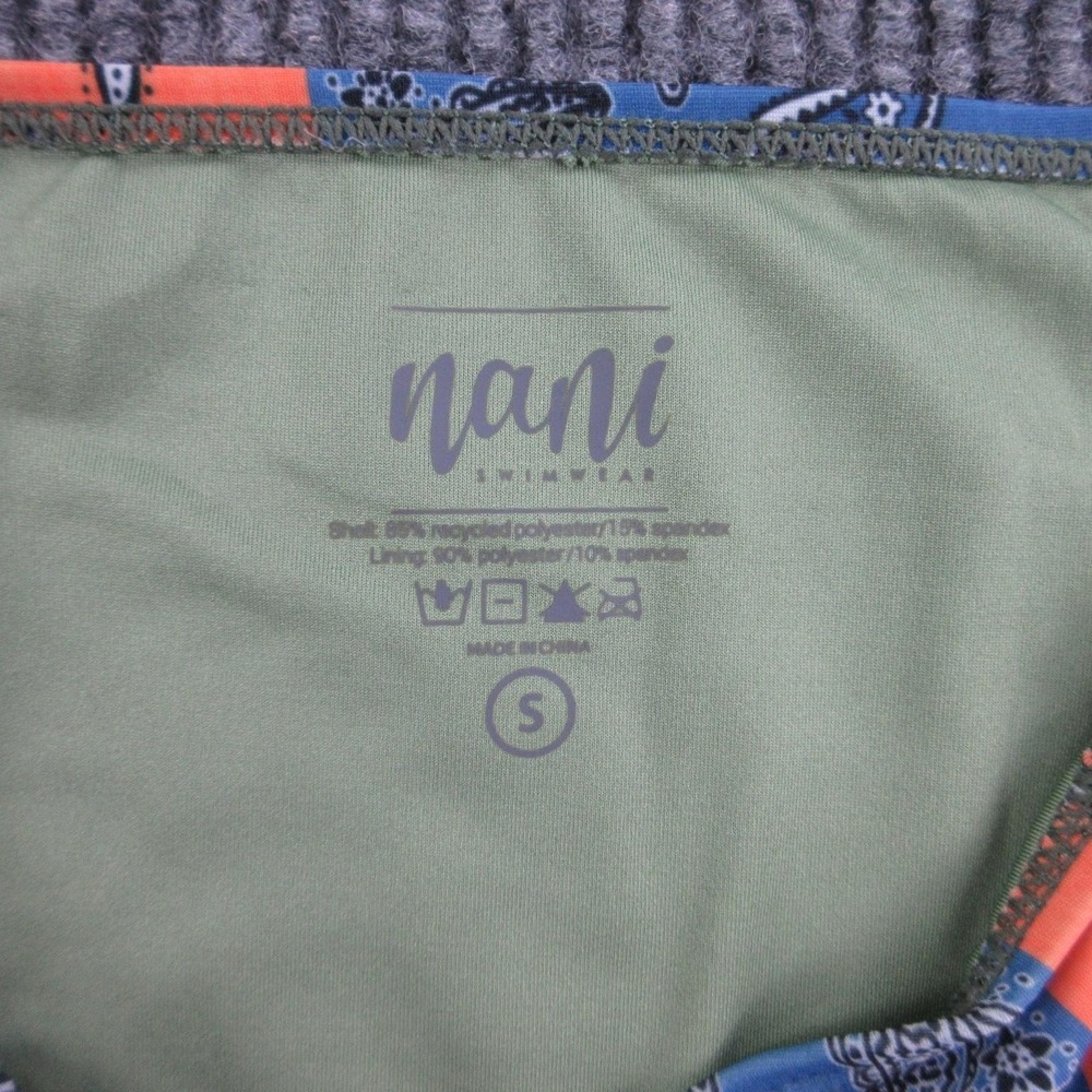 Nani Swimwear Bottom Womens S Green Patchwork High-Waisted Lined UPF50 NWT - Picture 8 of 16